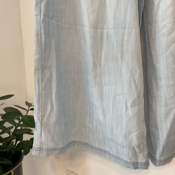 Side Stitch Tencera Pull-On Wide Leg Crop Pants with Pockets Light Blue, Size 1X - Picture 4 of 7